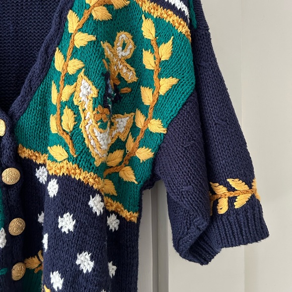 Portraits by Northern Isle Hand-Knit Short Sleeve Sweater Cardigan - Picture 2 of 8